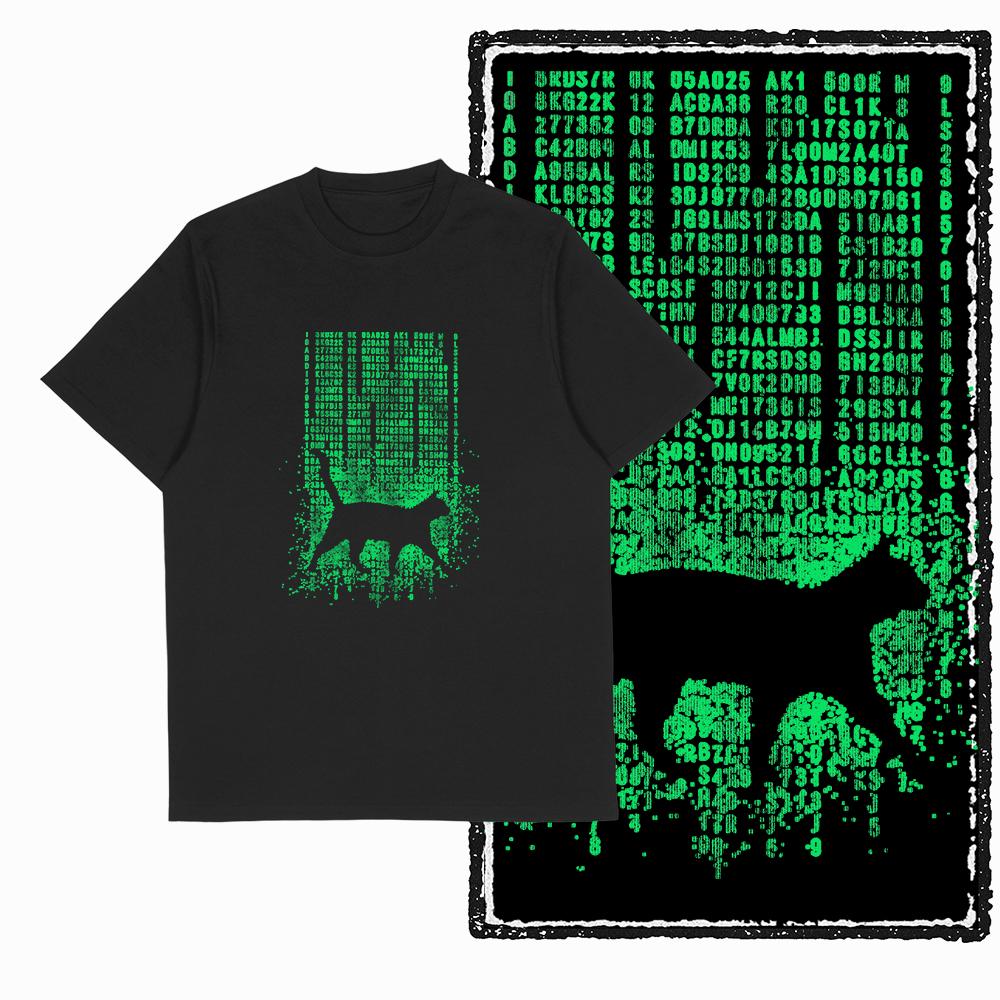 COOLMIND 100% Cotton Short Sleeve Cool Cat Print Men Tshirt Casual Summer Loose Men Cat T Shirt o-neck t-shirt Men Tee Shirts