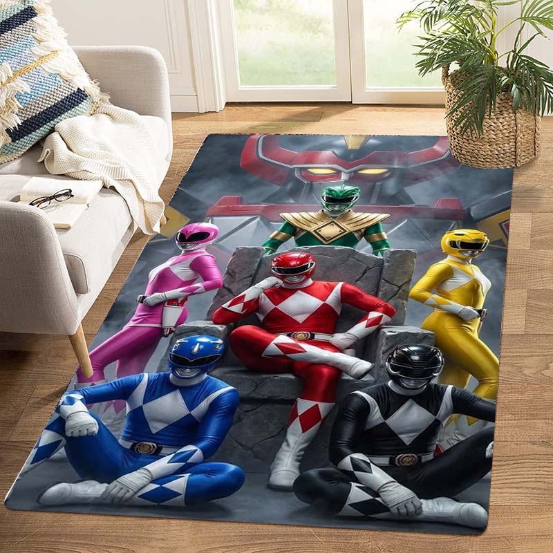 Bedroom, living room, office swivel chair rug, Super Sentai print, home bedroom bedside bathroom mat, housewarming gift.