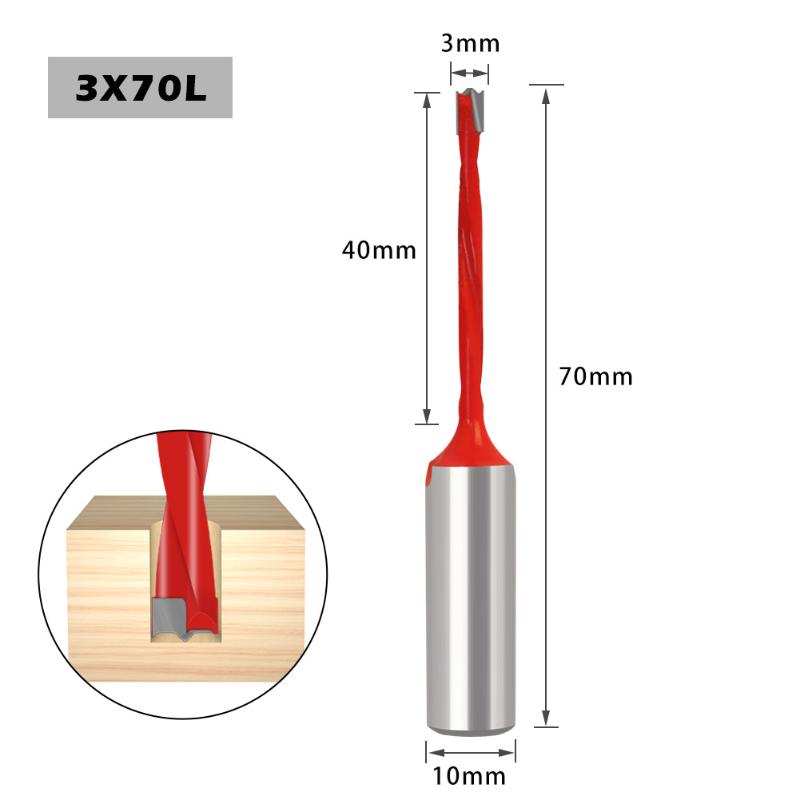 2 Flute Drill Bits 70Mm Length 10Mm Shank Left/Right Row Drill Carbide Hole Opener Wood Alloy Tool