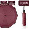 24-Rib Automatic Folding Umbrella: Men's Sun & Rain Protection with High-End Feel In Black