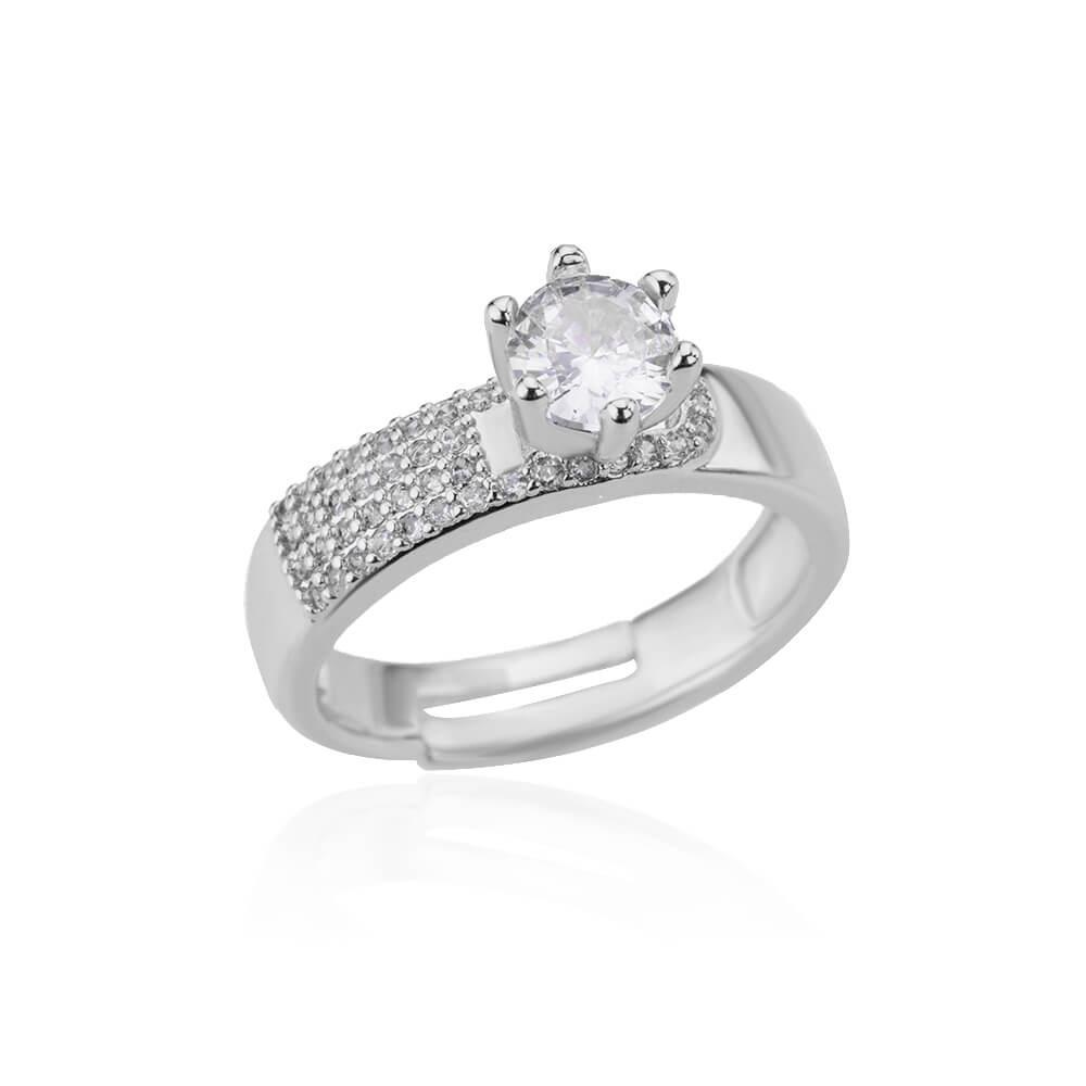 Fashionable Flower Ring, Copper Inlaid with Zircon and Full Diamond Ring, Ladies' Temperament Exquisite Jewelry