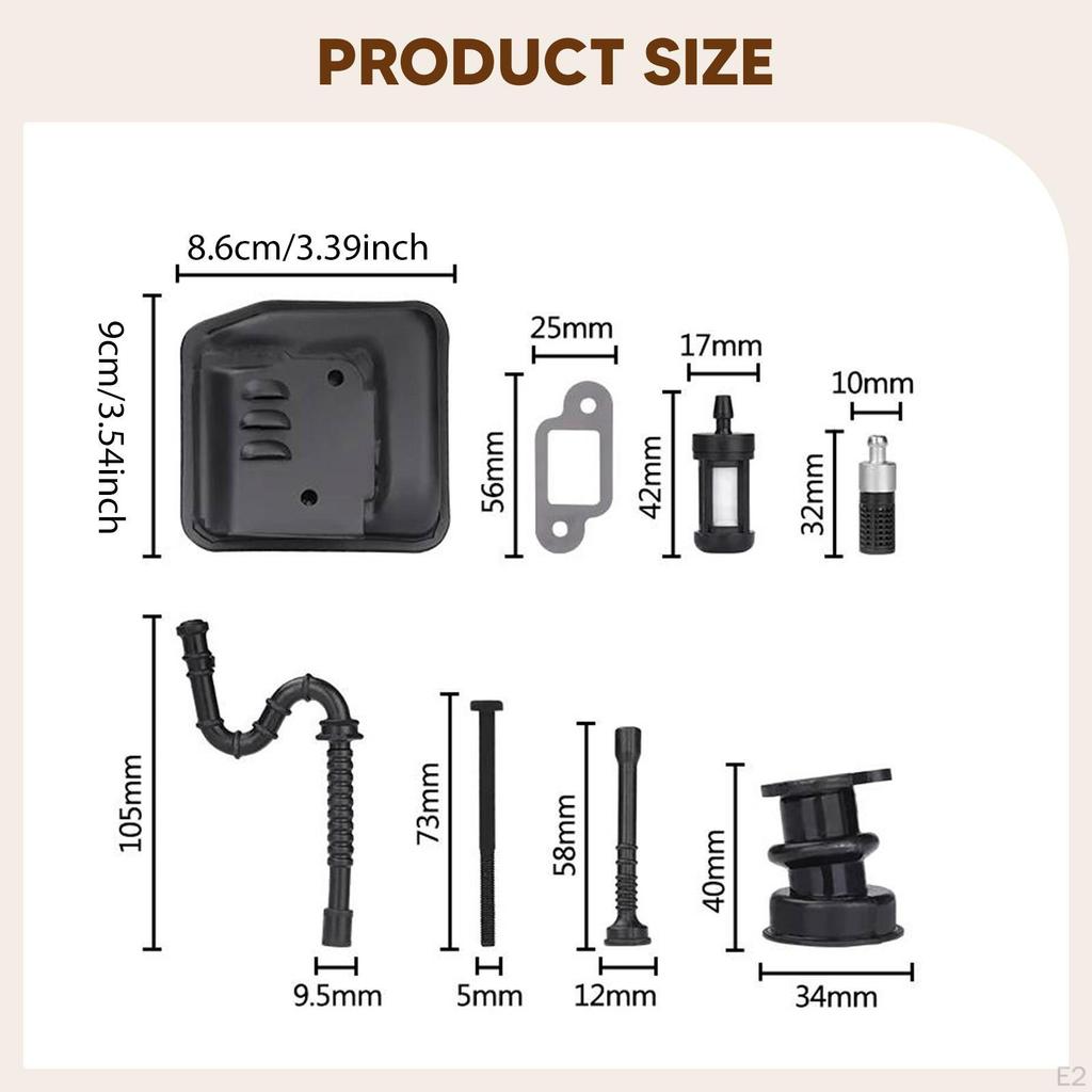 Exhaust Kit 11231481201 Accessories Chainsaw Parts Upgrade Black 11233587701 Direct Replacement for