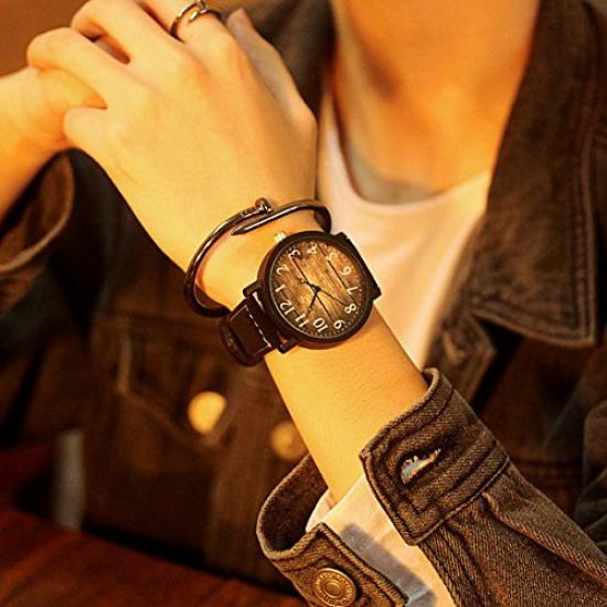 ZooooM Wristwatch Creative Design Quartz Fashion Casual Gift Present for Men and Women (Brown Numbers) ZM-WATCH2455-SUBR