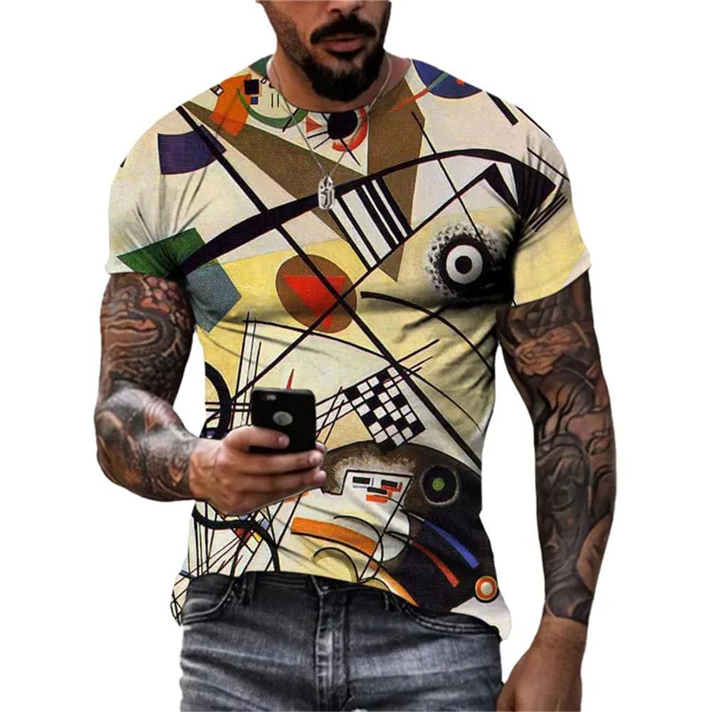 New Abstract Graffiti Street Style Men's T-Shirt 3D Stereo Printing Trend Fashion Harajuku Round Neck Short Sleeve T Shirts Tops