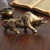 Brass Bull Statue Copper Animal Figurine Wealth Ornament Home Office Desk Mini Blessing Craft Decoration