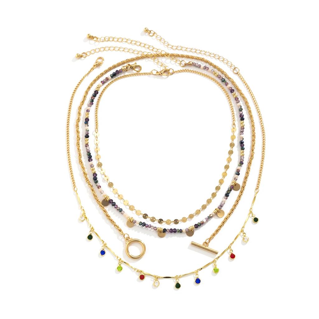 New 1Pcs Boho Handmade Beaded Chain Necklace Summer Beach OT Buckle Lariat Pendant Tassel Choker Women Jewelry Accessories