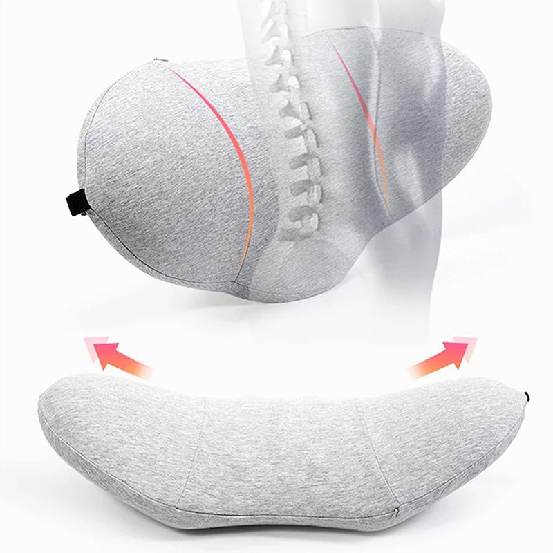 Memory Foam Lumbar Pillow Rollable Pregnant Waist Pad Washable Lumbar Support Backrest Mat Bed Cushion Detachable Back Pillow