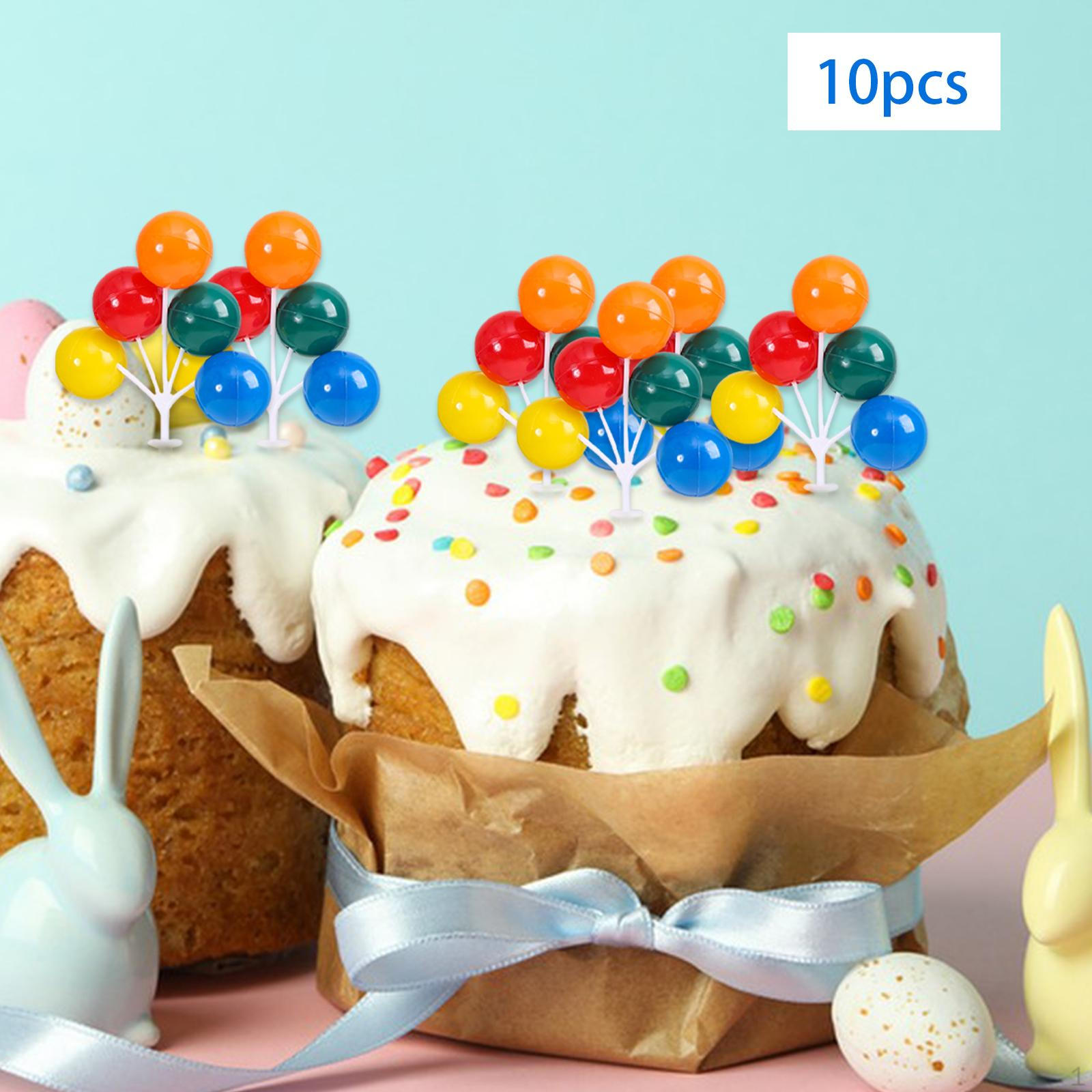 

10шт воздушные шары торт топперы украшения декоративный декор вставка кекс для Bright Color