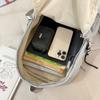 Lightweight Quilted Backpack Casual Fashion Daily Bag Large Capacity School Bag for Students Minimalist Design Commute Travel with Functional Pockets