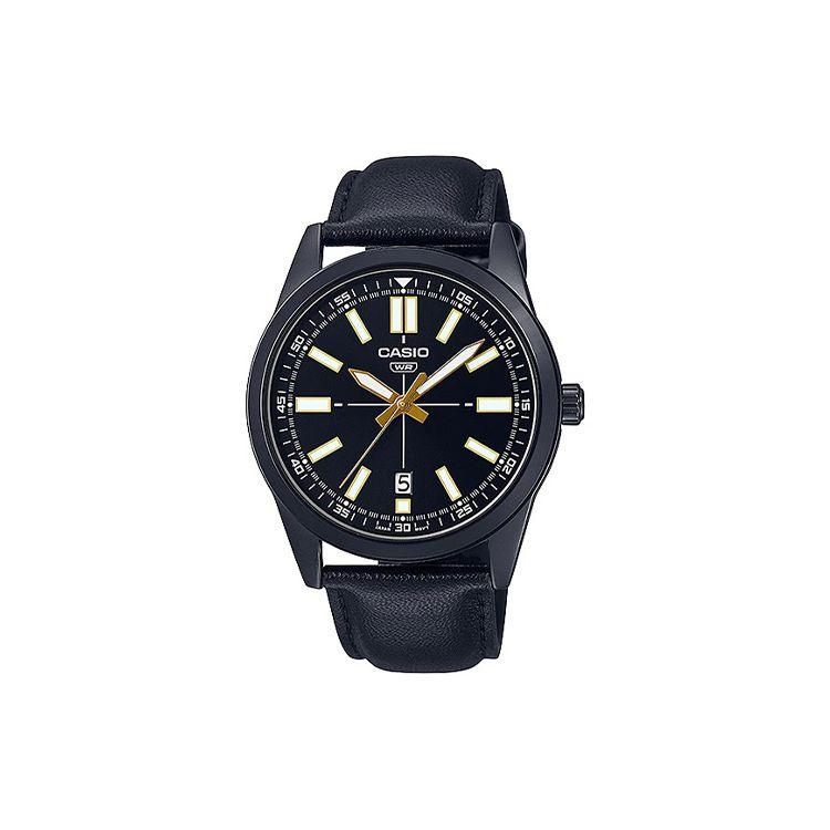 

Casio Standard Series Pointer Display Watch Simple Fashion Classic Casual Date Display Mineral Glass Quartz Movement Men Watches Black MTP-VD02BL-1E Black Dial