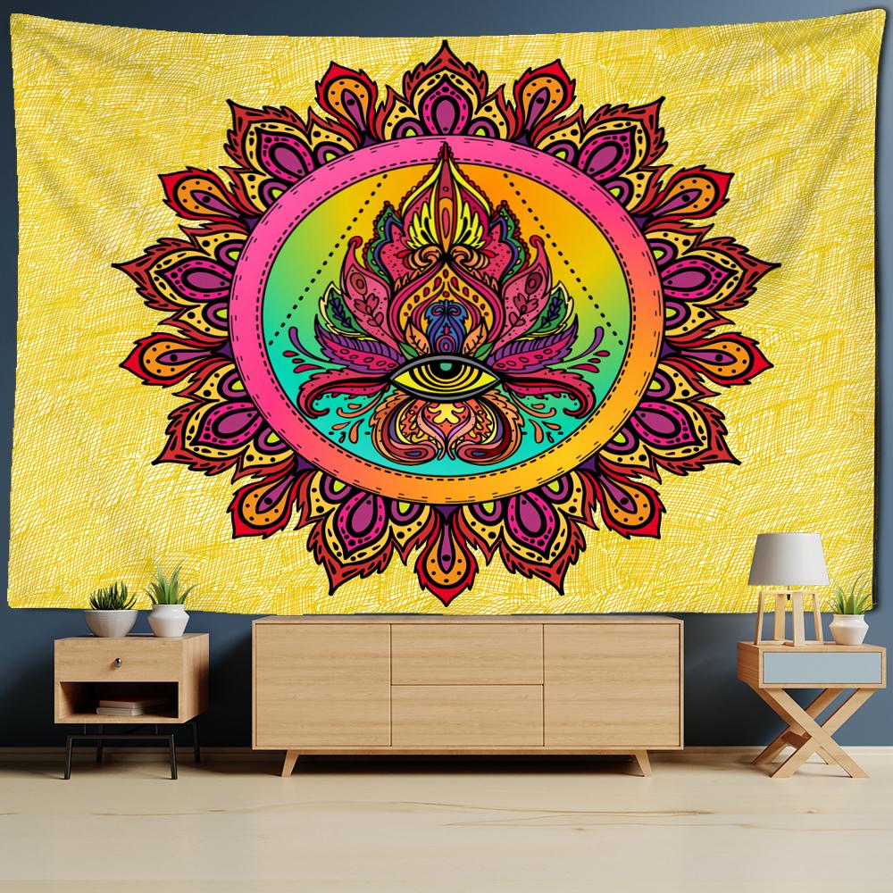 Psychedelic Eyes Tapestry Wall Hanging Witchcraft Abstract Colorful Dark Dormitory Grim Reaper Hippie Tapiz Art Home Decor