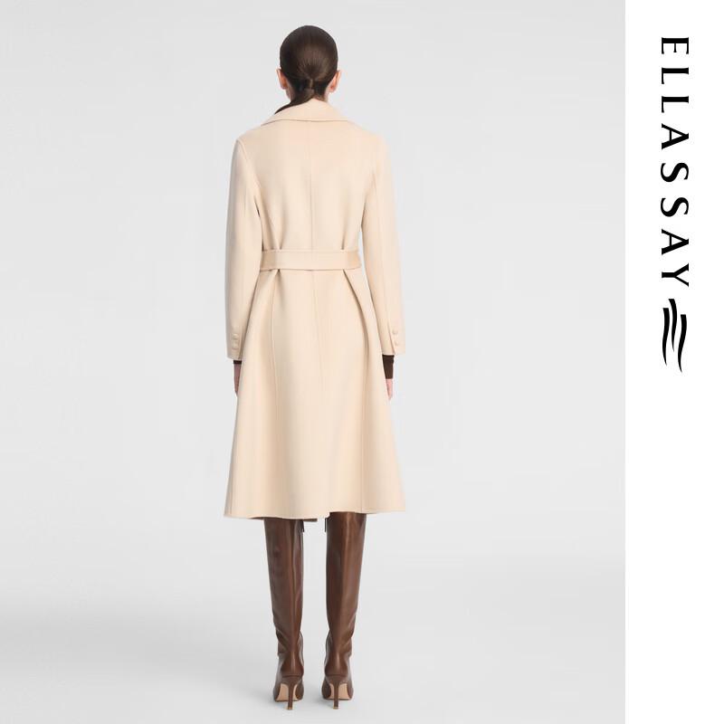 ELLASSAY Women's 100% Cashmere Long Wool Coat