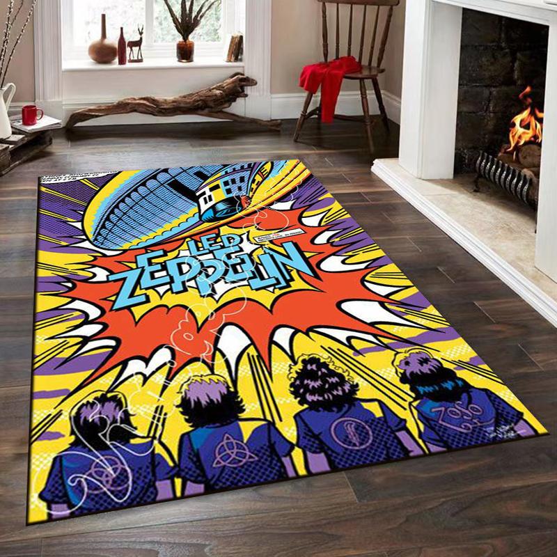 15 Size Led-Zeppelin Pattern Rug for Living Room Bathroom Mat Creative Door Mat Bedroom Home Decor Rug Decoration Maison
