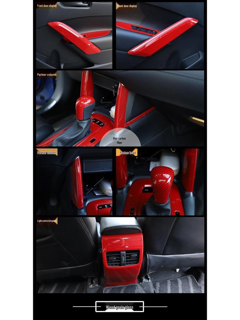 Kompatible Rui Fang Kohlefaser Innenaufkleber - Mittelkonsole & Holzoptik Deko