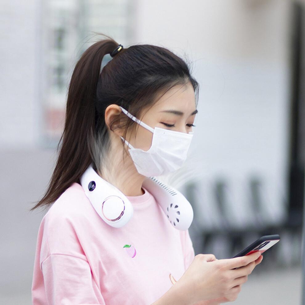 Hands-Free Personal Fan, Portable Neck Fan with Rechargeable Wearable Cooler for Men and Women, Adjustable Neckband Fan, Cooling Bladeless Neck Fan