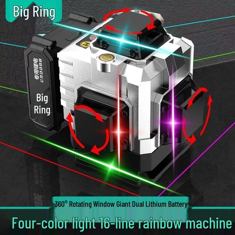 High-Precision 12-Line German Laser Level - Red, Green, Blue & Purple