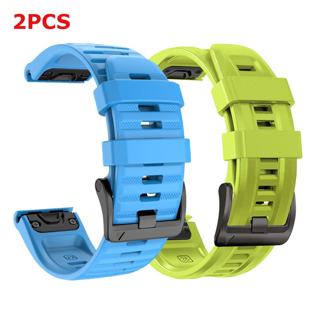 2pcs Sports 22mm 26mm Silicone Strap For Garmin Enduro 3 Watch Band Fenix 8 E 7X 7 6X/Quatix 7X 6 3 QuickFit Bracelet Wristband