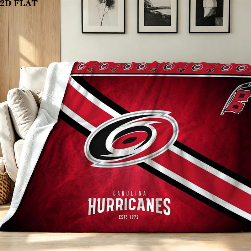 Carolina Hurricanes Print Flannel Blanket High Quality Warm Comfortable Cover for All Seasons Perfect for Gifts Home Decor