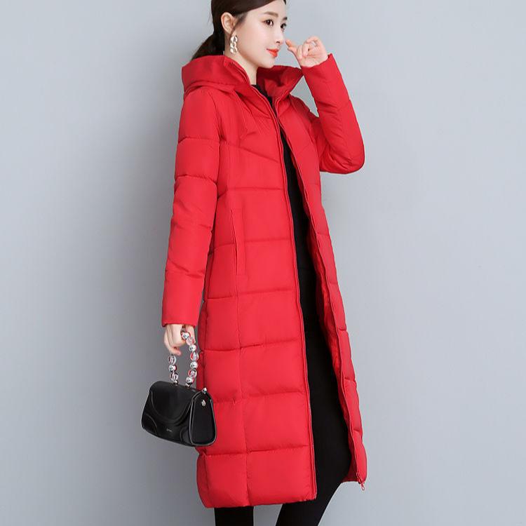 Veste coupe-vent imperméable pour femme, manteau épais et chaud, long et bouffant, blanc, basique, parka d'hiver à capuche en coton