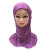 Elastic Children Hijabs Solid Flowers Head Islamic Scarf Shawls  2 To 7 Years Girls