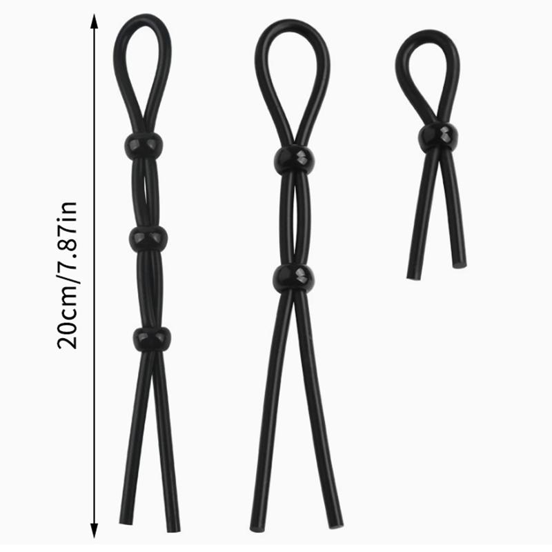 Male Lock Rope Adjustable Rope Binding Ball Stretcher Sperm Penis Ring Colorful Ejaculation Delay Erection Rings Adult Sex Toys