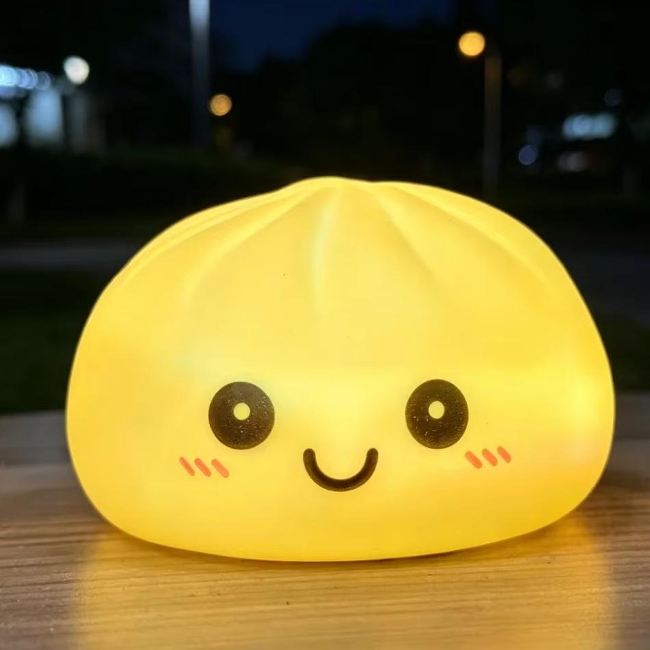 Simulation Dumplin Toy Night Light Soft Dumplings Light Prank Props Colorful Dumping Toy Squishy Toy Birthday Christmas Gift Toy
