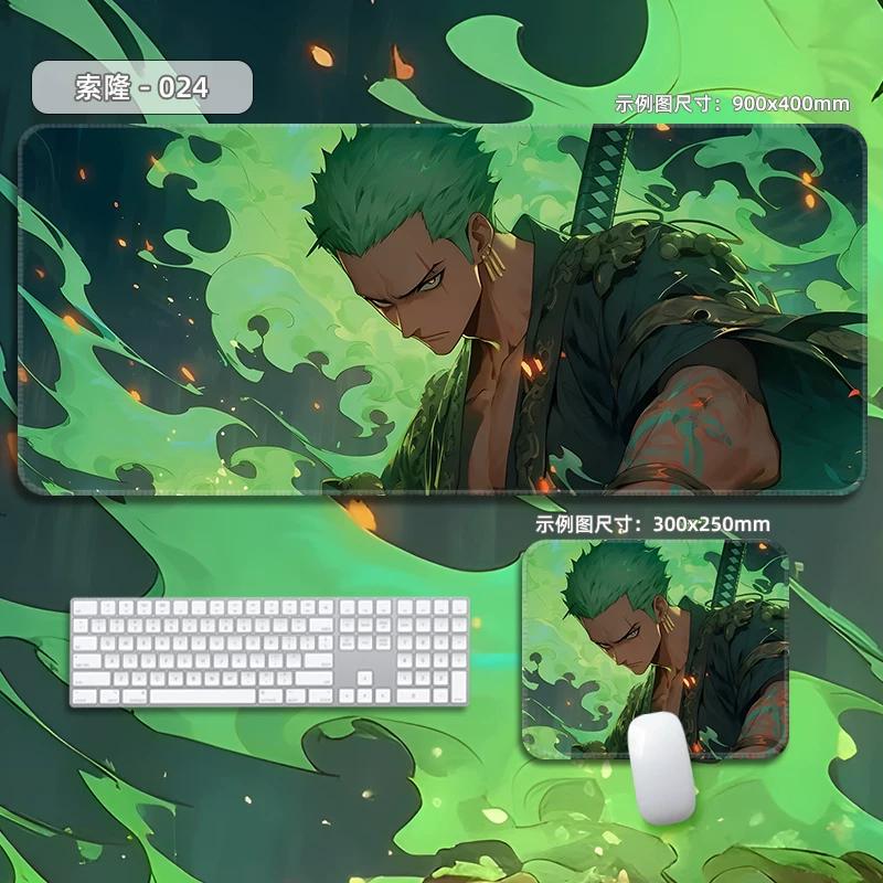 High Quality Roronoa Zoro ONE PIECE Leather Mouse Pad Oversized Small Cartoon Office Game E-sports Computer Keyboard Pad Table Mat Animation Periphery