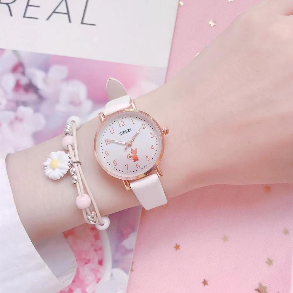 Quartz Watch, Women's Model, Seven-point Cat, Six-point Cat, Love Luminous Needle Student Watch