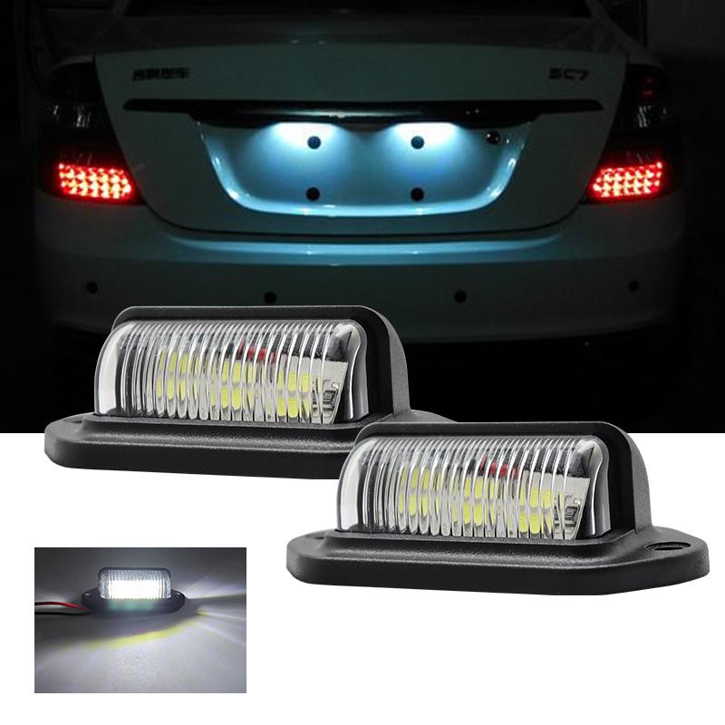 6 LED Car License Number Plate Light for SUV Truck Trailer Van Tag Step Lamp White Bulbs Car LED License Plate Lights