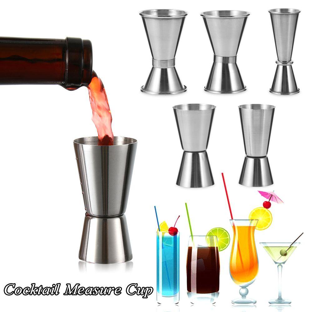 Stainless Steel Cocktail Shaker Measure Cup Dual Shot Drink Spirit Measure Jigger Kitchen Bar Tools 5