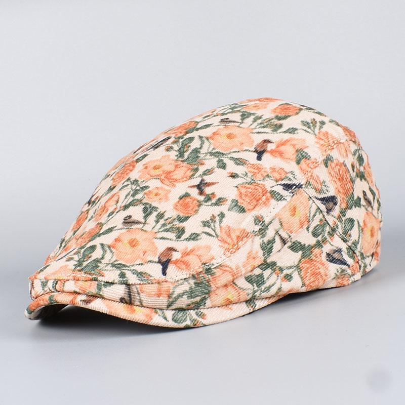 Lente Mode Stippen Luipaard Newsboy Pet Vrouwen Katoen Boina Mujer Baret Dames Hoed Frankrijk Vintage Peaky Blinders Platte Petten About 56-59cm beige