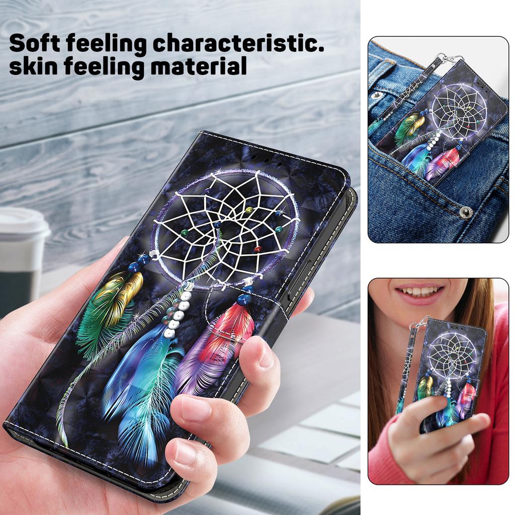 For Xiaomi Redmi 13C 4G/13C 5G/Poco C65 4G/Poco M6 5G/13R 5G Magnetic Phone Case 3D Pattern Printing Wallet Cover