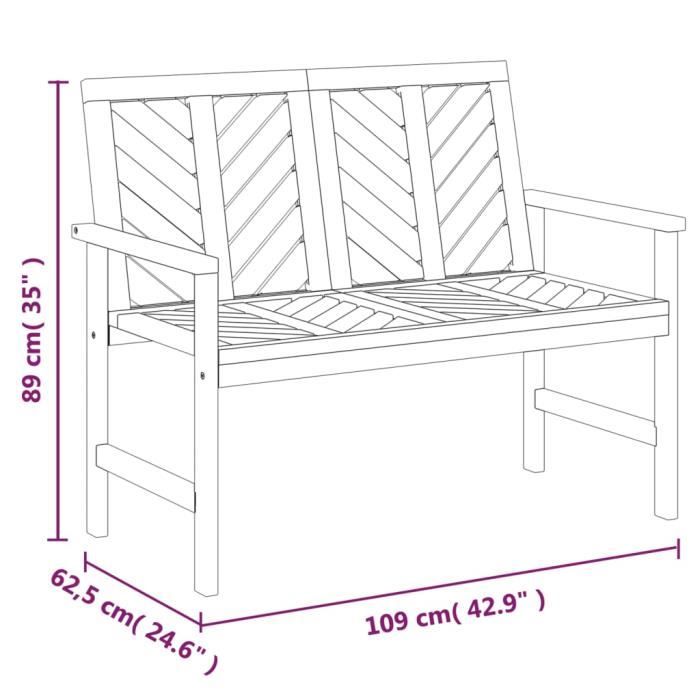 VidaXL Ensemble de salon de jardin 2 pcs bois d'acacia solide 362235