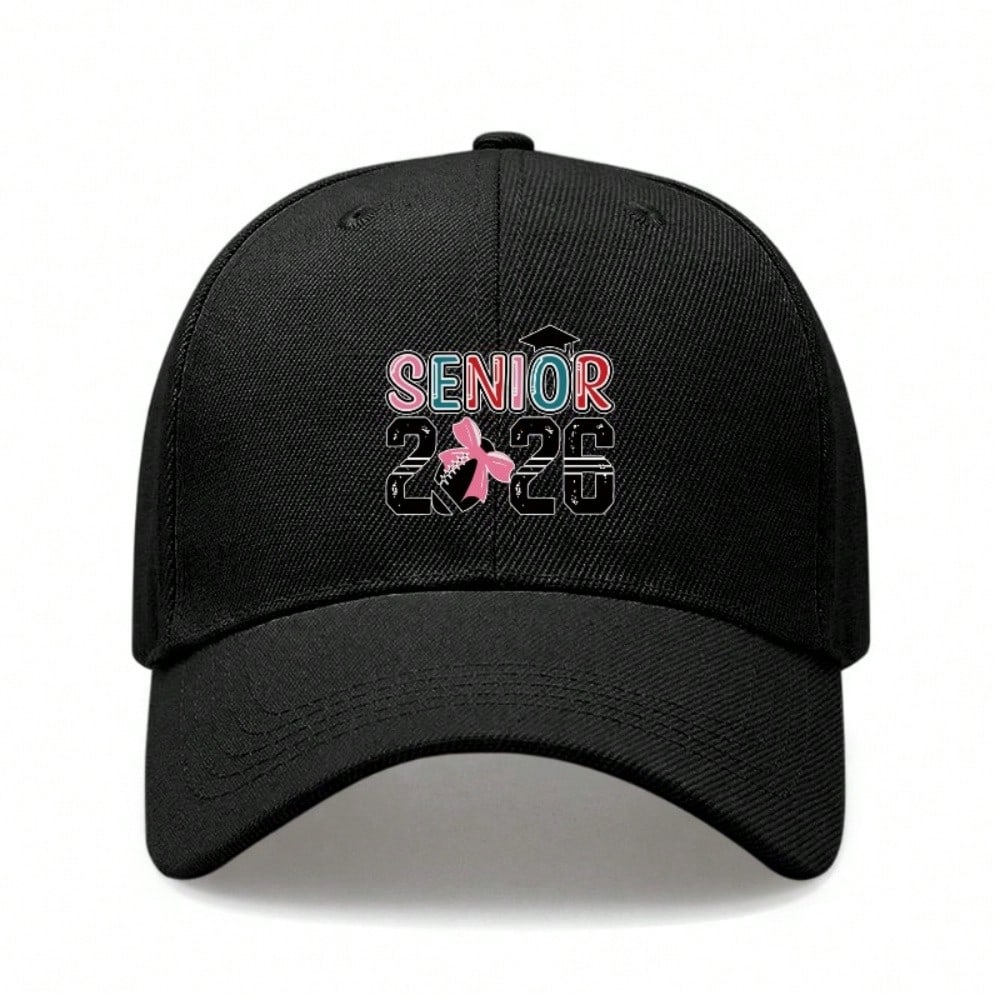 Senior 2026 Baseball Hat - Vintage Washed Look Print Adjustable Sun Cap For Unisex Adults, Lightweight Breathable Polyester Outdoor Sports Hat -