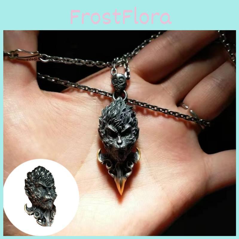 Unique Black Myth Wukong Pendant Necklace Retro Style Hip Hop Jewelry Gift For Men