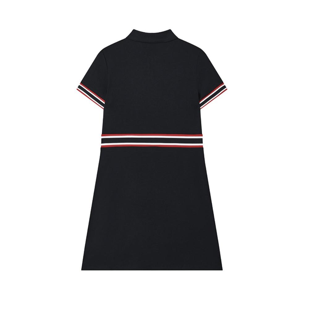 Fila Lifestyle White Series Trendy Comfortable Versatile Short Sleeve Dress Women Dresses Legendary-Blue F51W523301F-NV