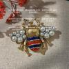 Broche Pectorale Animale Carino Personalità Ape Strass Pittura Olio Retrò Pregiato Squisito