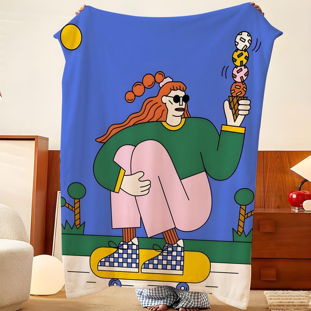 Artist S-Sam T-Twardy Throw Flannel Throw Blanket, Lightweight Cozy, Durable Washable Cute Cool