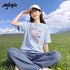 MJ STYLE Women's Pure Cotton Printed Short Sleeve T-Shirt