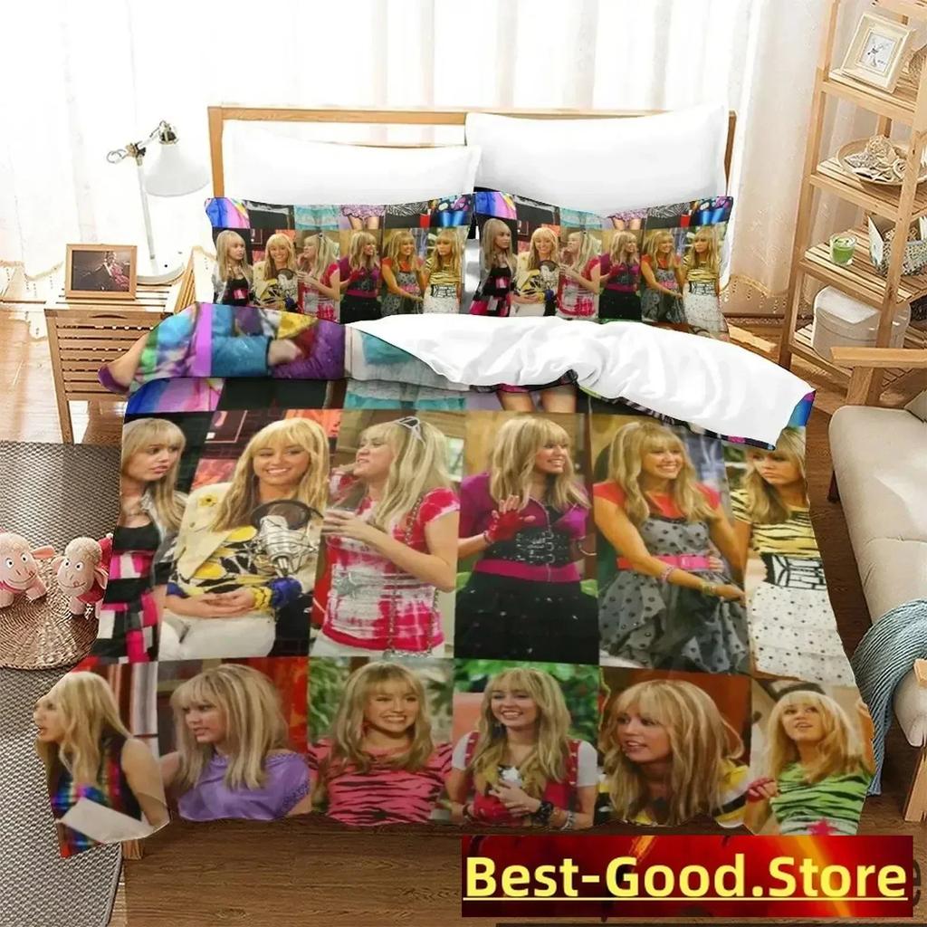 3D Print Hannah Montana Bedding Set Duvet Cover Sheet Printed Bed Set Pillowcase Bed Full Queen King Size Comforter Bedroom