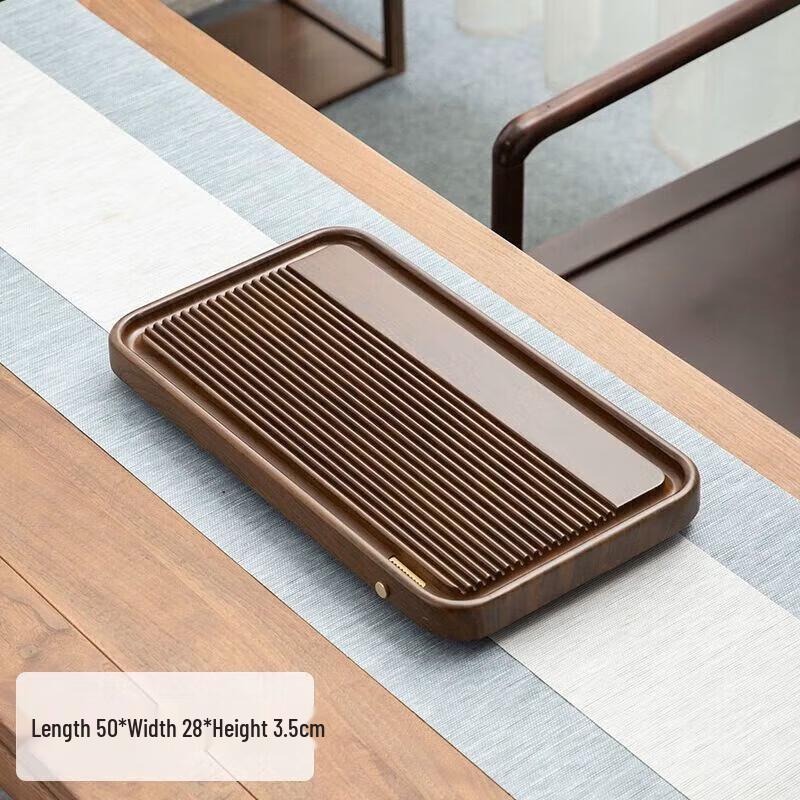 

High-end Bakelite & Bamboo Tea Tray with Drainage