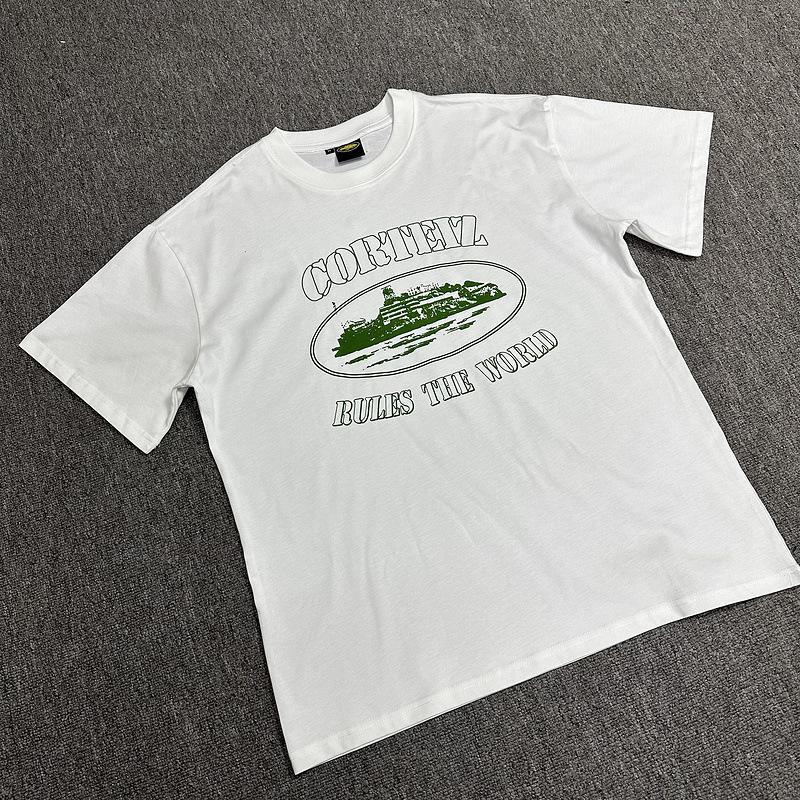 Corteiz Alcatraz Series T-shirt Short-sleeved Letter Logo Printed Men's and Women's Double Yarn Fashion Casual Short-sleeved Tide