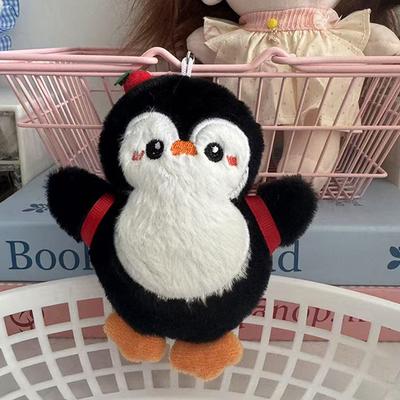 Penguin Plush Toy Keychain Cartoon Backpack Penguin Soft Stuffed Doll Pendant Car Key Ring Backpack Bag Decor Kid Gift