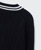 MUSINSA STANDARD Cable V-Neck Cricket Knit [Navy]