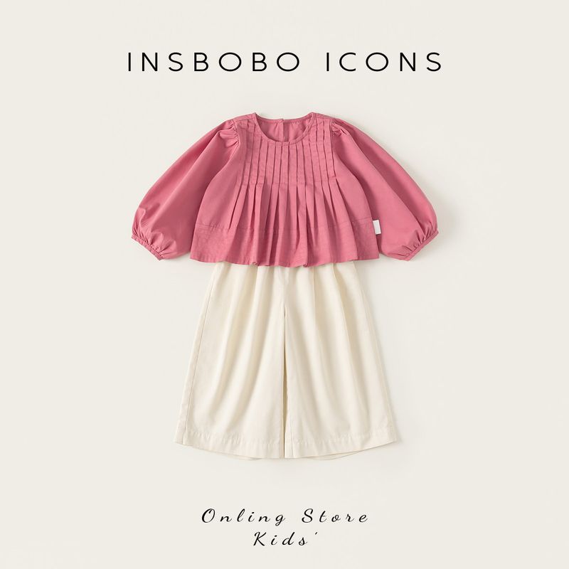 Insbobo Girls Suit 2026 Spring New Stylish Children s Clothing Fashionable Girls Spring Outfit Pink 80