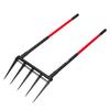 VEVOR Broad Fork, 5-Tine Pitchfork with Dual Fiberglass Handles, Heavy Duty Garden Fork , Ergonomic U-Shaped Design Broadfork Hand Tiller