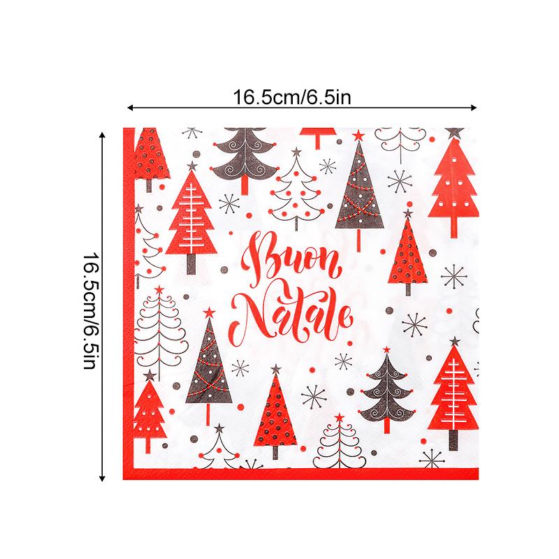 

20 шт./набор Рождественская тема Принадлежности для рождественской вечеринки Одноразовые салфетки Ресторанные украшения Салфетки Безопасное Рождество 33X33cm
