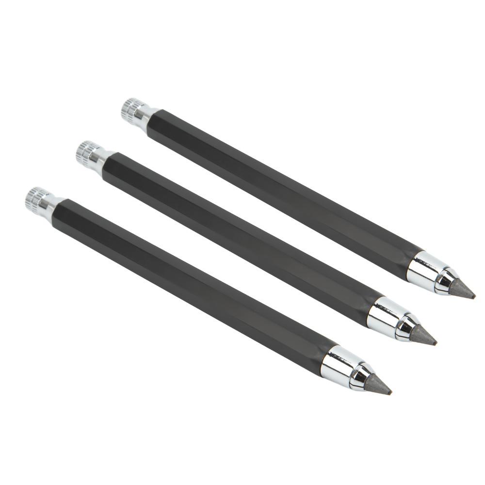 3pcs Built-in Sharpener Mechanical Carpenter Pencil Automatic Clutch Pencil Draft Drawing