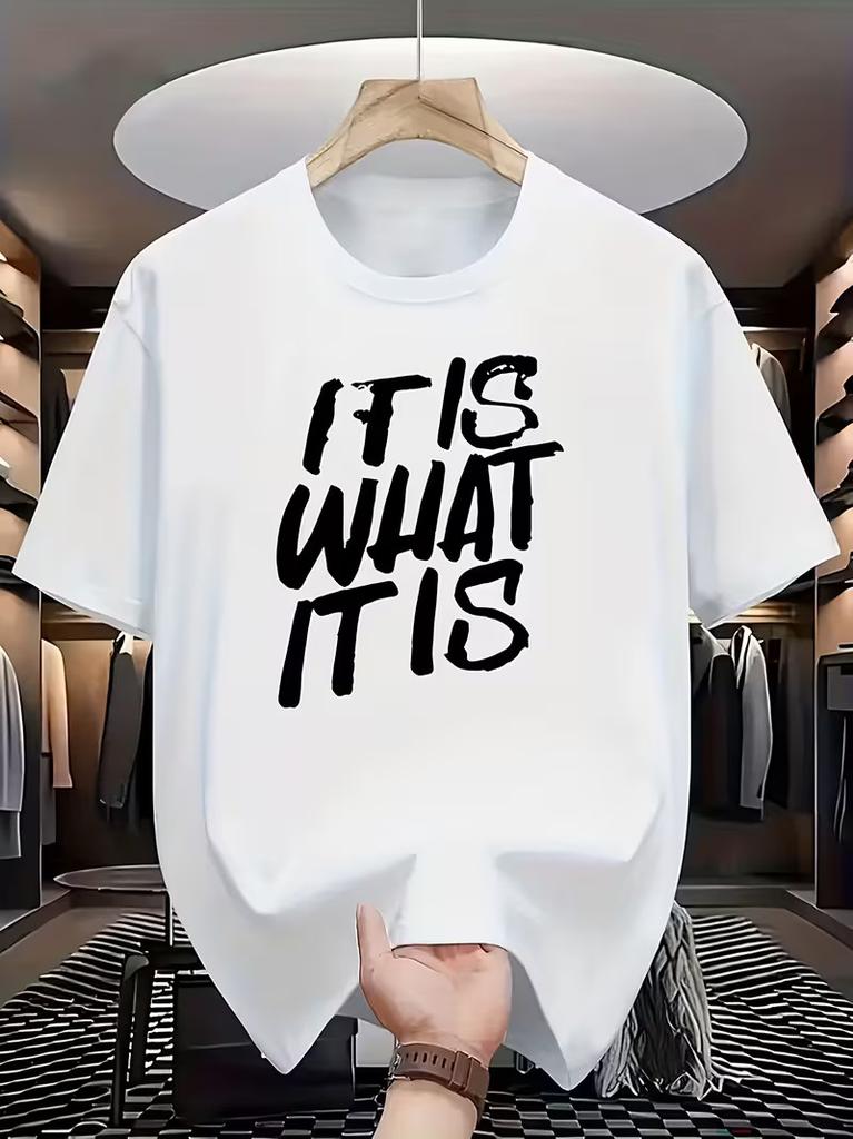 Unisexs Funny TShirt It Is What It Is Graphic Print Short Sleeve Tee Casual Top