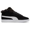 Puma Smash V2 Plus Fleece Mid Top Sneakers Black Women's 385005-01
